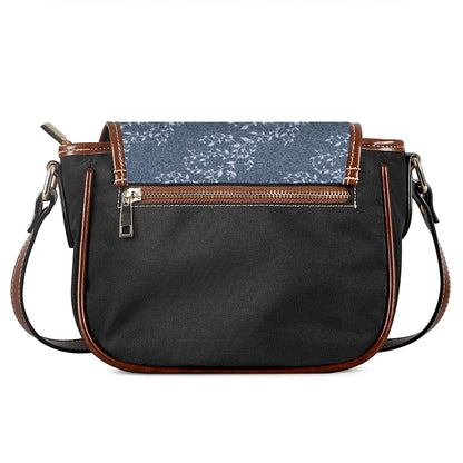 Ivy Flower Denim Jeans Pattern Print Saddle Bag