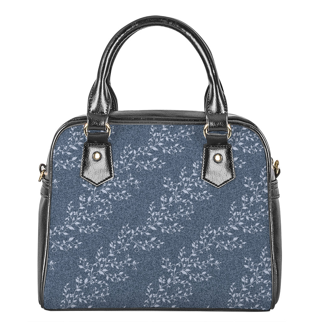 Ivy Flower Denim Jeans Pattern Print Shoulder Handbag