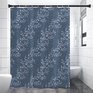 Ivy Flower Denim Jeans Pattern Print Shower Curtain