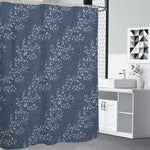 Ivy Flower Denim Jeans Pattern Print Shower Curtain