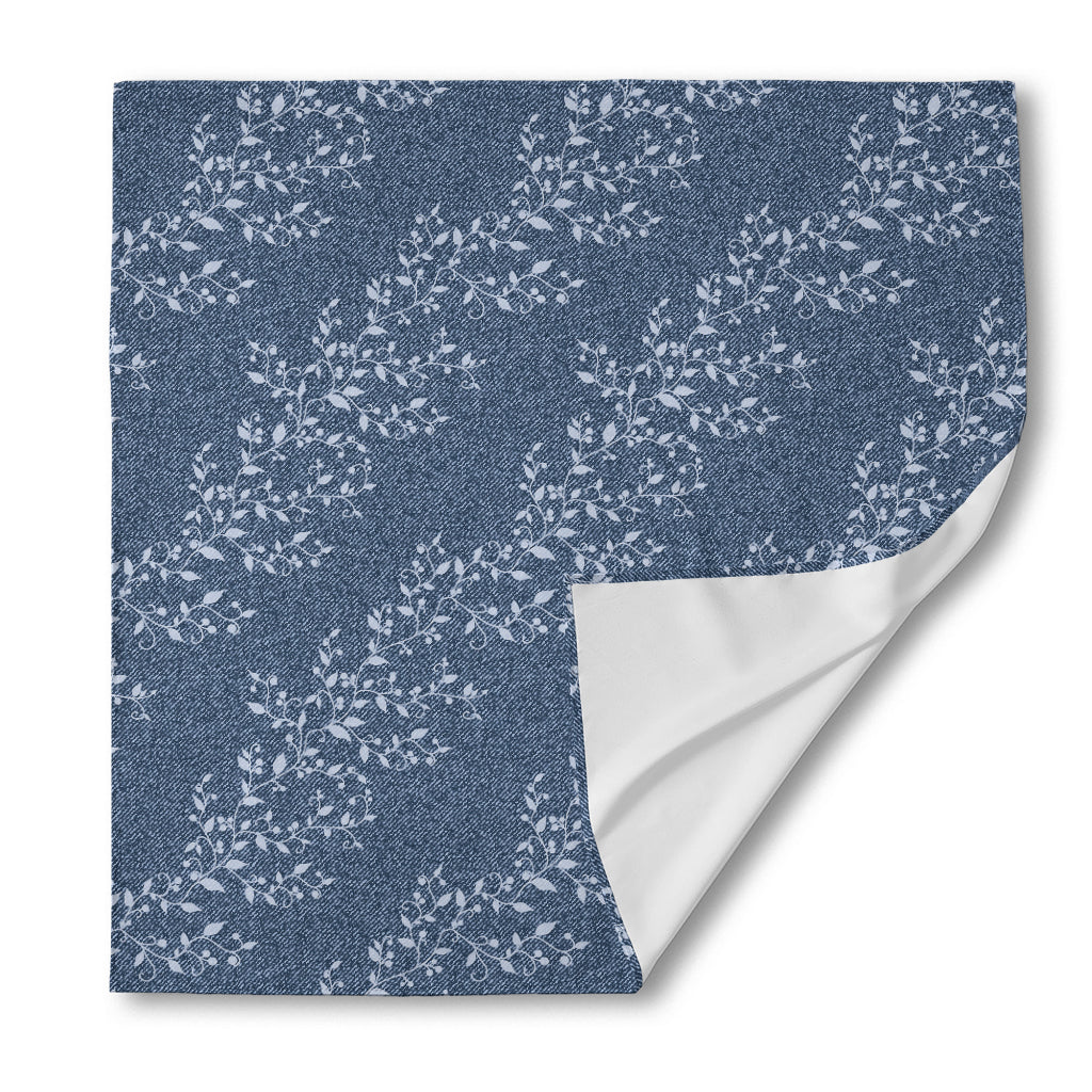 Ivy Flower Denim Jeans Pattern Print Silk Bandana