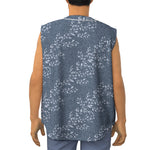 Ivy Flower Denim Jeans Pattern Print Sleeveless Baseball Jersey