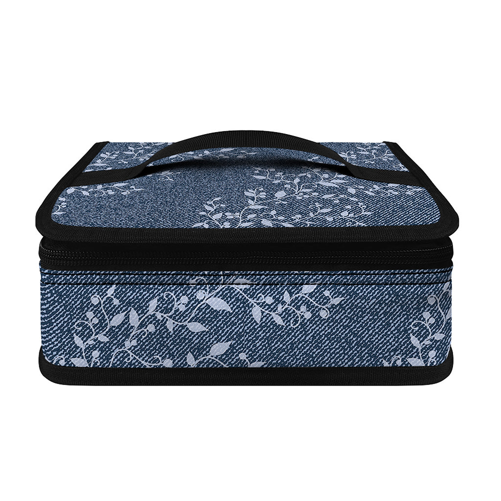 Ivy Flower Denim Jeans Pattern Print Small Lunch Bag
