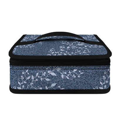 Ivy Flower Denim Jeans Pattern Print Small Lunch Bag