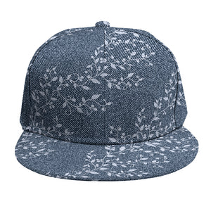 Ivy Flower Denim Jeans Pattern Print Snapback Cap