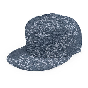 Ivy Flower Denim Jeans Pattern Print Snapback Cap