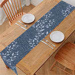Ivy Flower Denim Jeans Pattern Print Table Runner