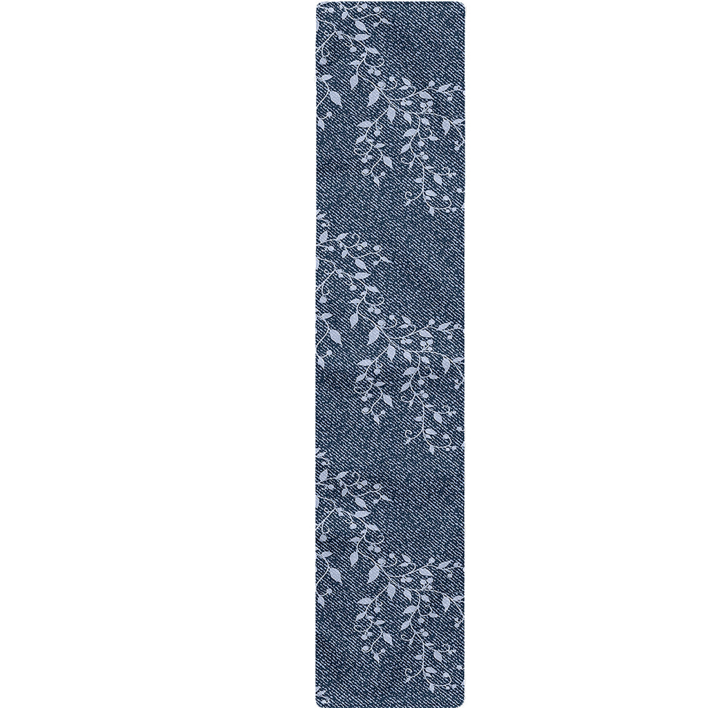 Ivy Flower Denim Jeans Pattern Print Table Runner
