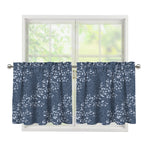 Ivy Flower Denim Jeans Pattern Print Tier Curtains
