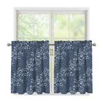 Ivy Flower Denim Jeans Pattern Print Tier Curtains