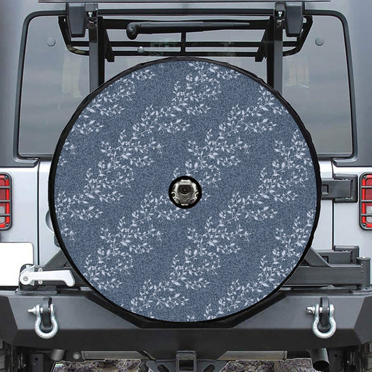 Ivy Flower Denim Jeans Pattern Print Tire Cover With Camera Hole