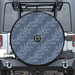 Ivy Flower Denim Jeans Pattern Print Tire Cover With Camera Hole