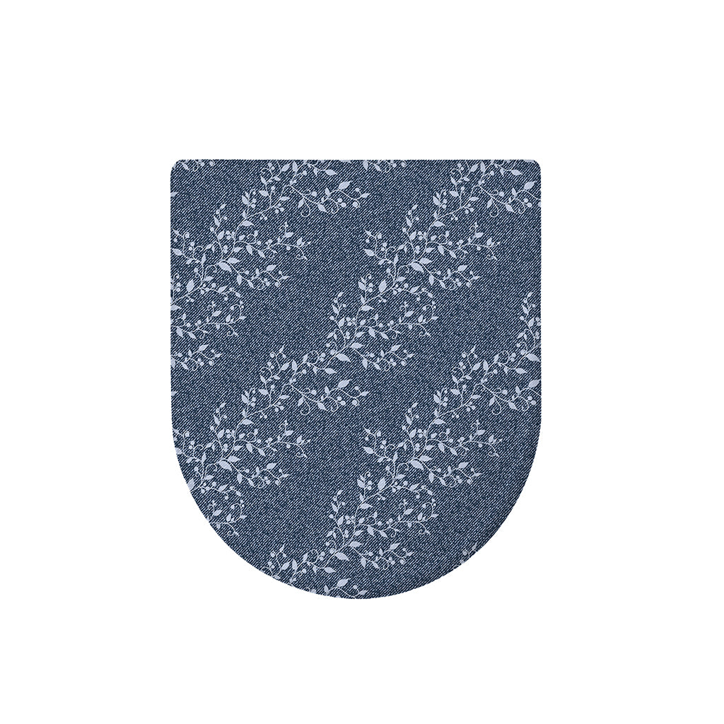 Ivy Flower Denim Jeans Pattern Print Toilet Lid Cover