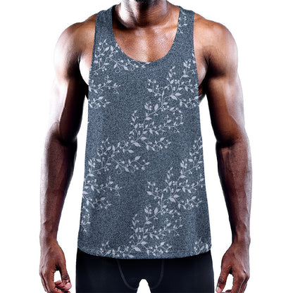 Ivy Flower Denim Jeans Pattern Print Training Tank Top