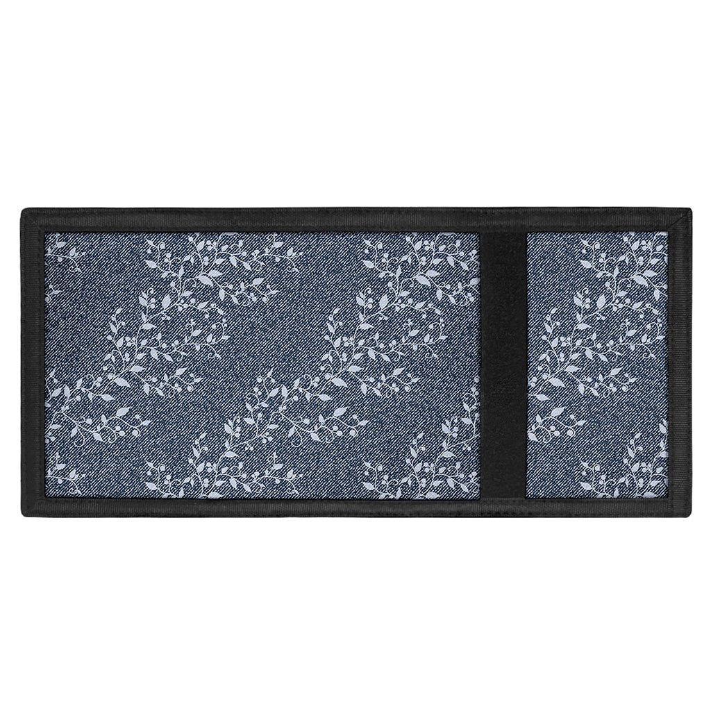 Ivy Flower Denim Jeans Pattern Print Trifold Wallet