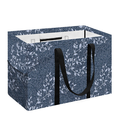 Ivy Flower Denim Jeans Pattern Print Utility Tote Bag