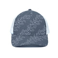 Ivy Flower Denim Jeans Pattern Print White Mesh Trucker Hat