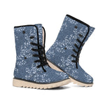 Ivy Flower Denim Jeans Pattern Print Winter Boots