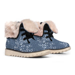 Ivy Flower Denim Jeans Pattern Print Winter Boots