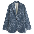 Ivy Flower Denim Jeans Pattern Print Women's Blazer