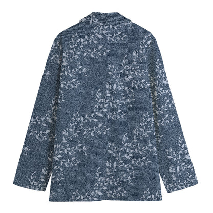 Ivy Flower Denim Jeans Pattern Print Women's Blazer