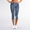 Ivy Flower Denim Jeans Pattern Print Women's Capri Leggings