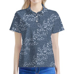 Ivy Flower Denim Jeans Pattern Print Women's Polo Shirt