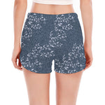 Ivy Flower Denim Jeans Pattern Print Women's Split Running Shorts