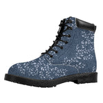 Ivy Flower Denim Jeans Pattern Print Work Boots