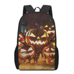 Jack-O'-Lantern Halloween Pumpkin Print 17 Inch Backpack