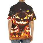 Jack-O'-Lantern Halloween Pumpkin Print Aloha Shirt