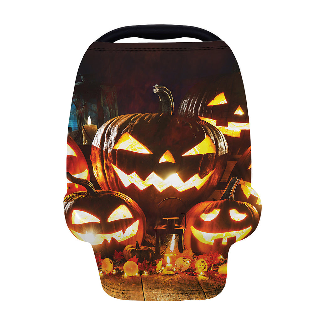 Jack-O'-Lantern Halloween Pumpkin Print Baby Seat Cover
