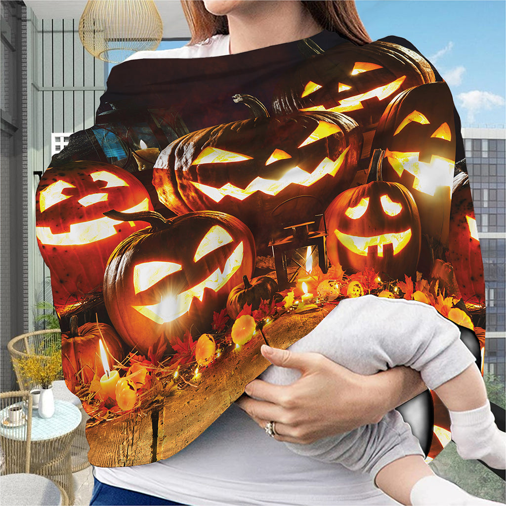 Jack-O'-Lantern Halloween Pumpkin Print Baby Seat Cover