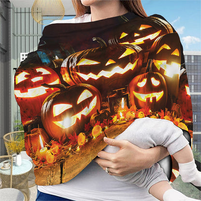 Jack-O'-Lantern Halloween Pumpkin Print Baby Seat Cover
