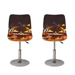 Jack-O'-Lantern Halloween Pumpkin Print Bar Stool Covers