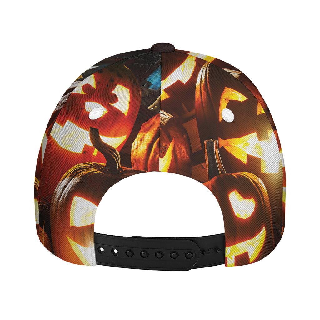 Jack-O'-Lantern Halloween Pumpkin Print Baseball Cap