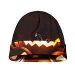 Jack-O'-Lantern Halloween Pumpkin Print Beanie