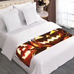 Jack-O'-Lantern Halloween Pumpkin Print Bed Runner