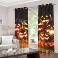 Jack-O'-Lantern Halloween Pumpkin Print Dimout Grommet Curtains