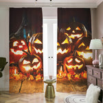 Jack-O'-Lantern Halloween Pumpkin Print Blackout Pencil Pleat Curtains