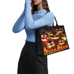 Jack-O'-Lantern Halloween Pumpkin Print Canvas Tote Bag