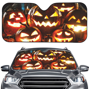 Jack-O'-Lantern Halloween Pumpkin Print Car Windshield Sun Shade