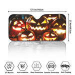 Jack-O'-Lantern Halloween Pumpkin Print Car Windshield Sun Shade