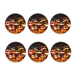 Jack-O'-Lantern Halloween Pumpkin Print Coaster Set