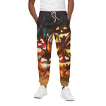 Jack-O'-Lantern Halloween Pumpkin Print Cotton Pants