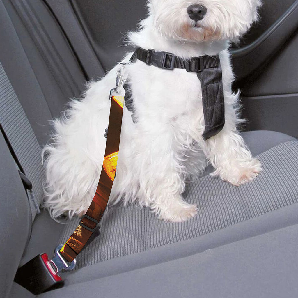 Jack-O'-Lantern Halloween Pumpkin Print Dog Seat Belt