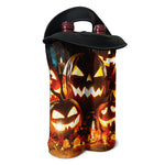 Jack-O'-Lantern Halloween Pumpkin Print Double Neoprene Wine Tote