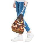 Jack-O'-Lantern Halloween Pumpkin Print Drawstring Bag