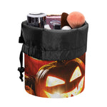 Jack-O'-Lantern Halloween Pumpkin Print Drawstring Makeup Bag