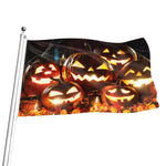 Jack-O'-Lantern Halloween Pumpkin Print Flag